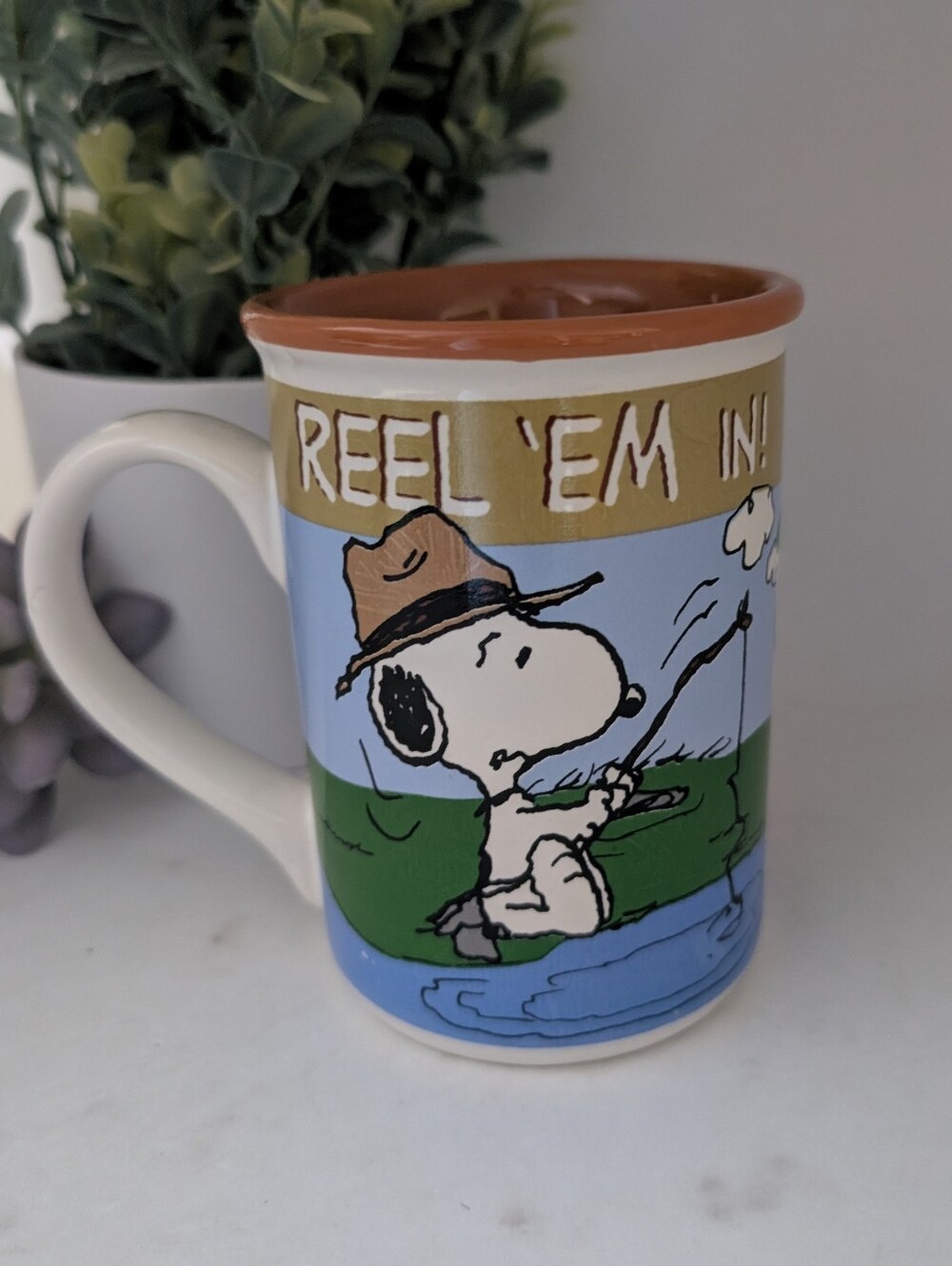 Peanuts Ceramic Mug with Blue and Green Graphic